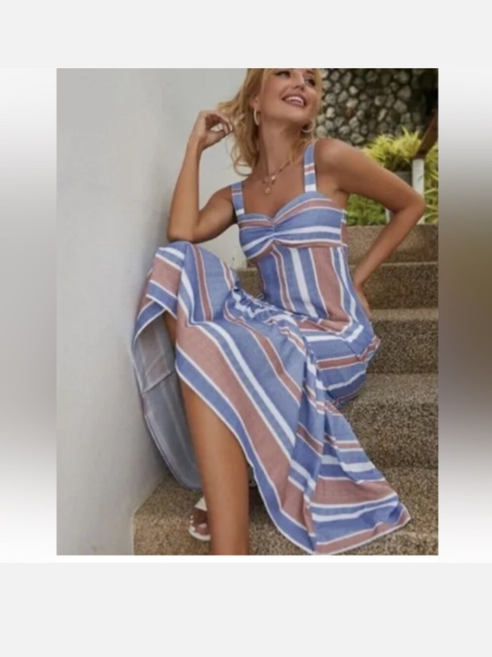 Zara Linen Blend Summer Midi Dress